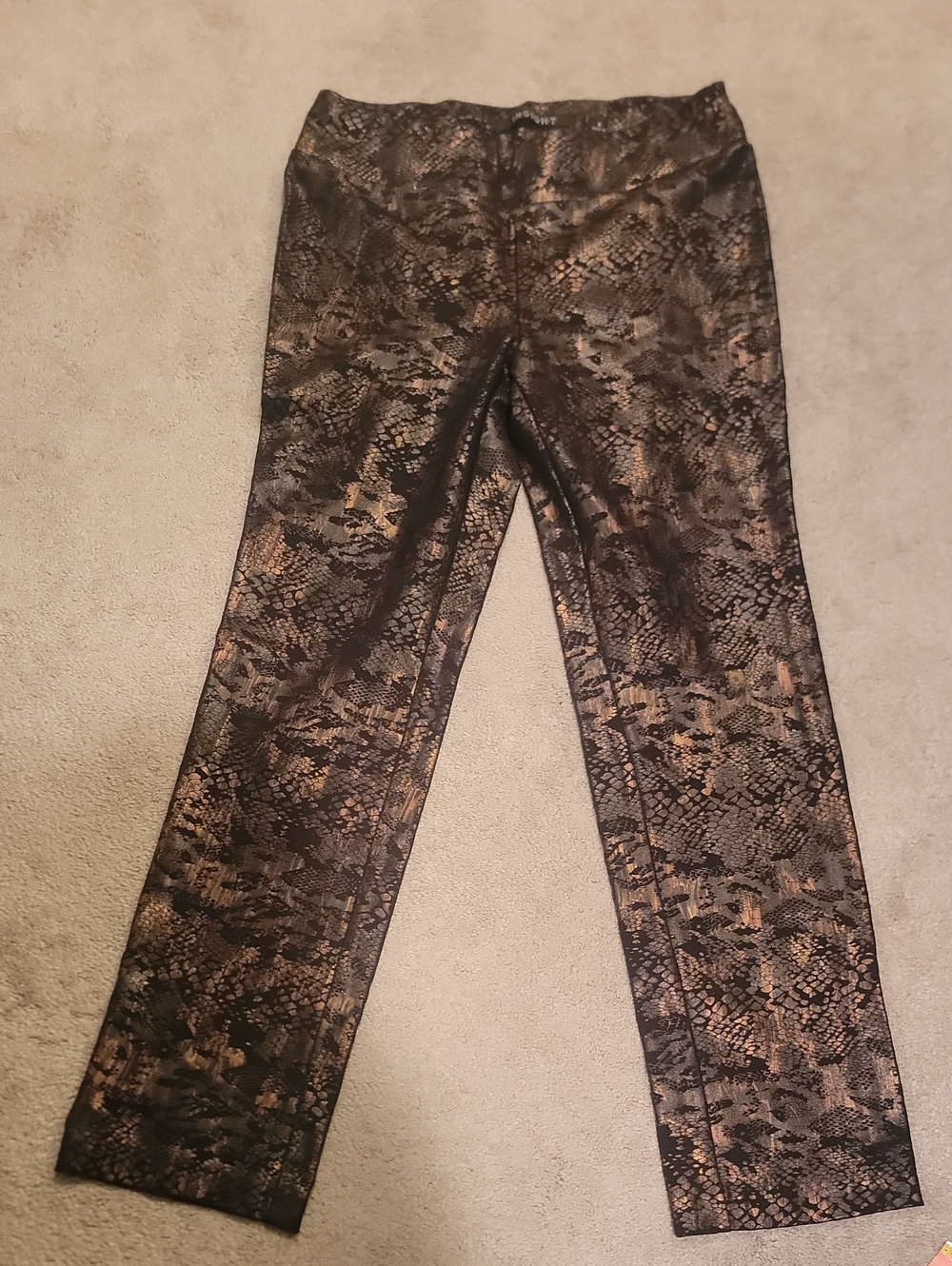 Insight Black & Brown Snake-Print Straight Leg Pants